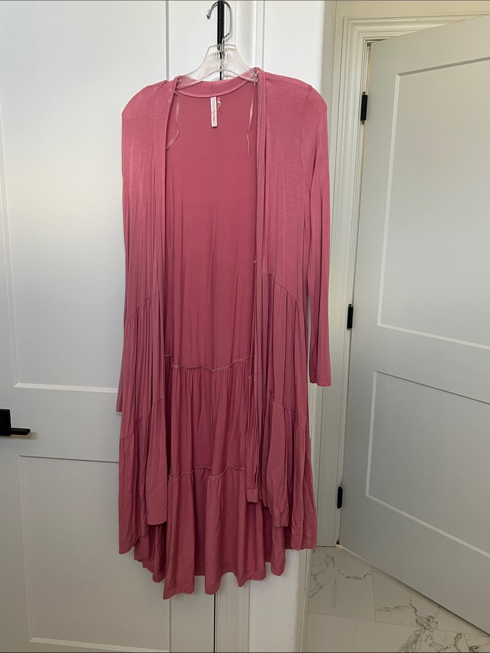 My Story Rose Pink Long Open Cardigan